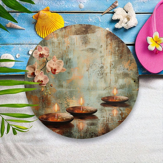 Vintage Orchid Candle Decorative Wall Art Sign