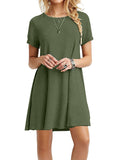 Women’s Vintage Casual Short Sleeve T-Shirt Dress