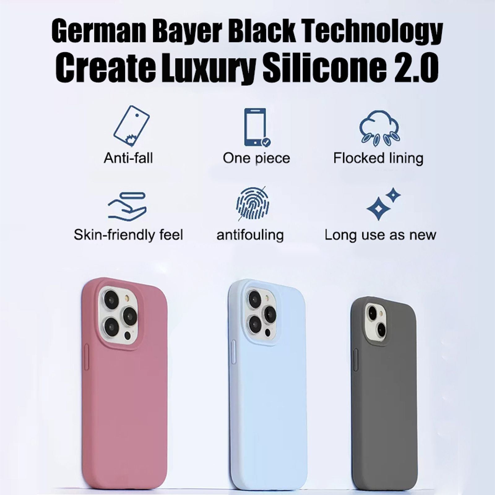 Luxury Liquid Silicone Phone Case for iPhone 11-16 Pro Max