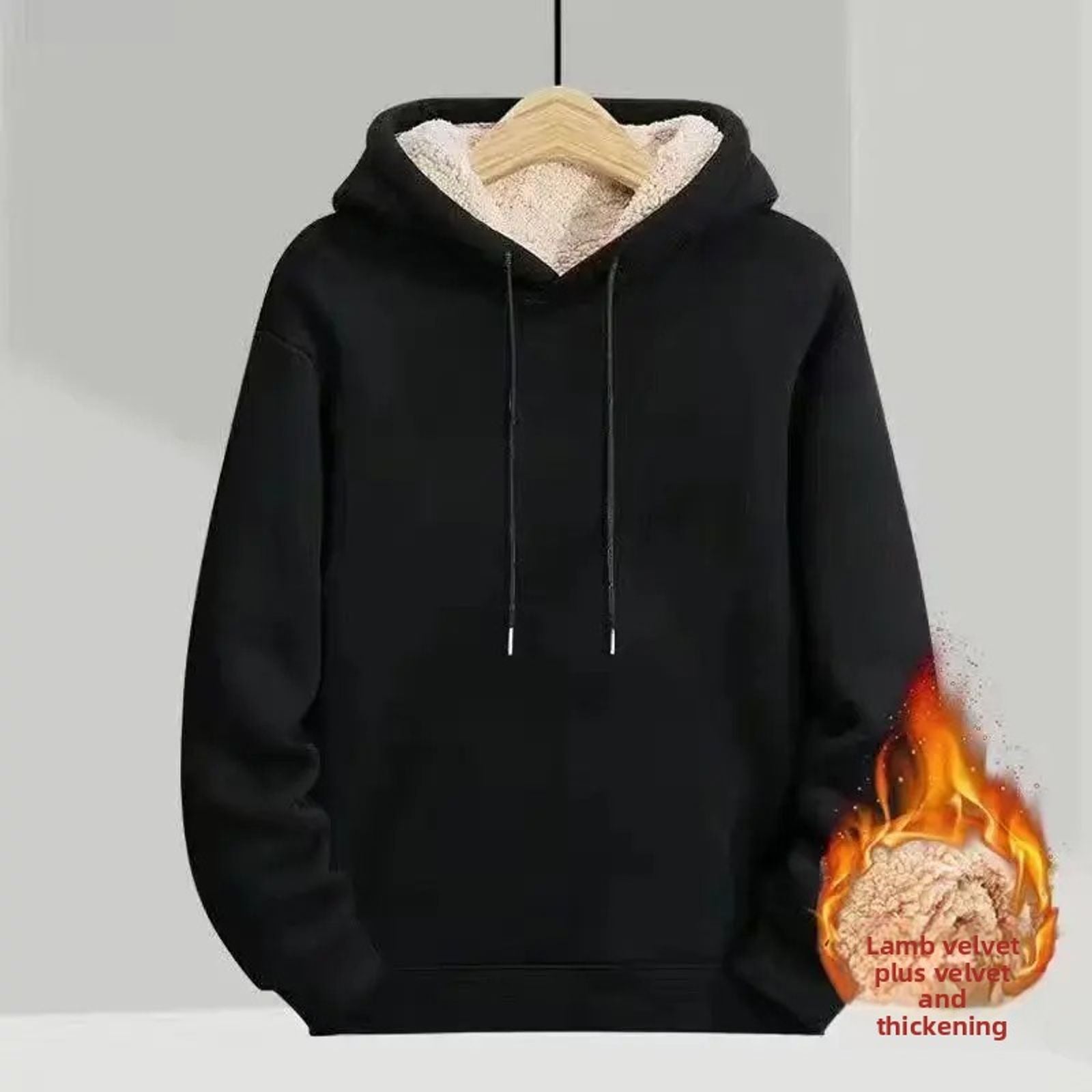 Thickened Lamb Velvet Hoodie Sweatshirt for Men & Women