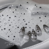 5D Luxury Star Nail Stickers - Black & Silver Nail Decals