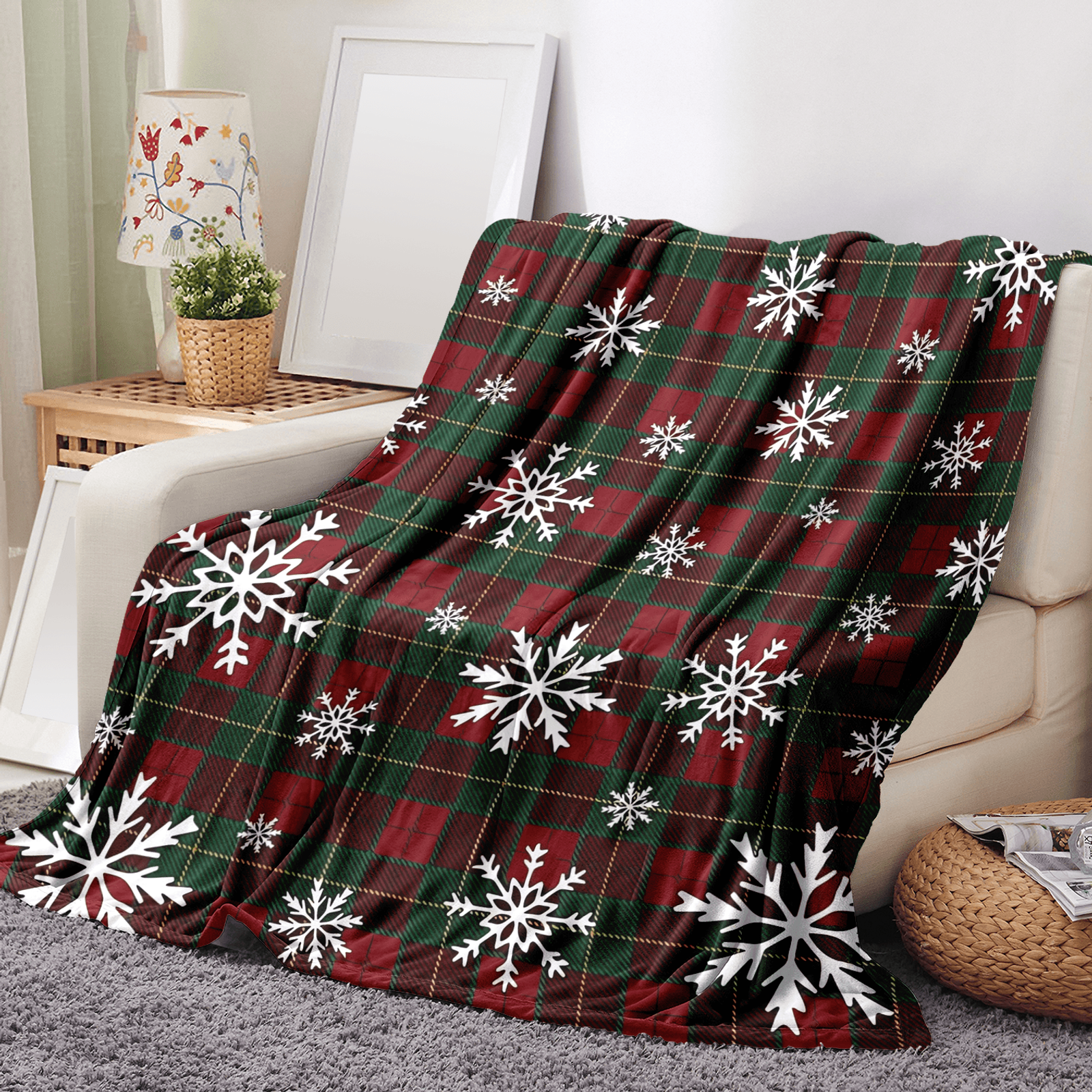Christmas Red Buffalo Plaid Flannel Blanket