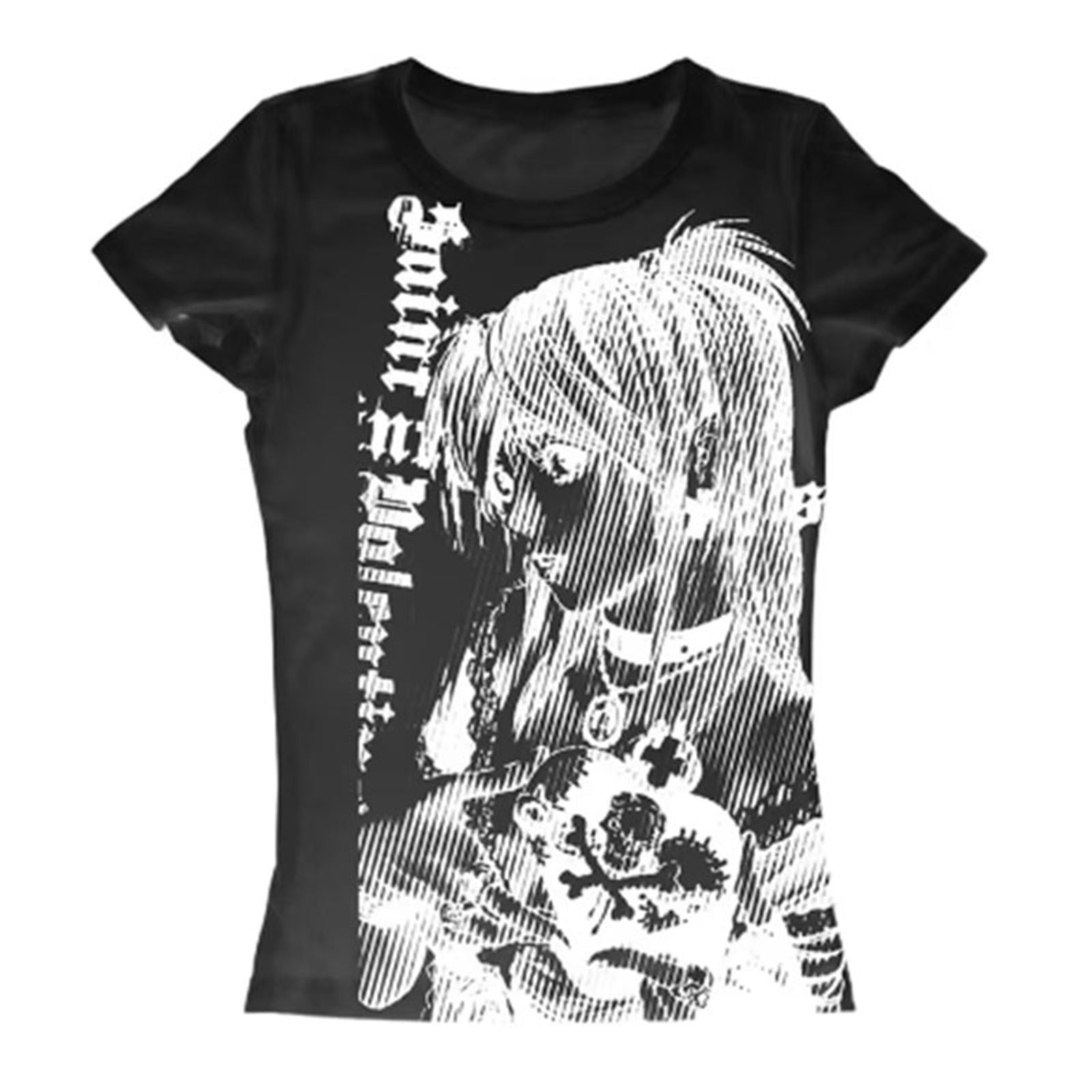 Y2K Anime Streetwear Vintage Crop Tee for Women