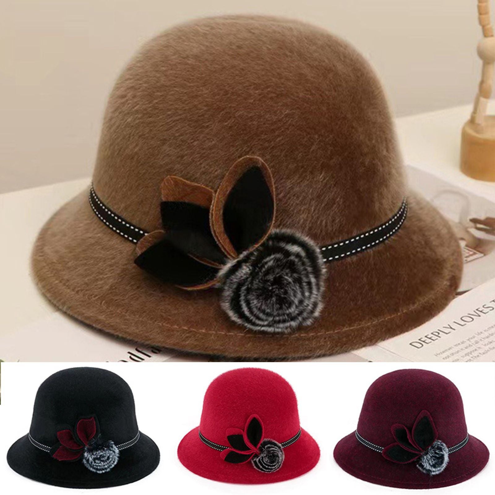Elegant Vintage Wool Fedora Hat for Women