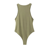 Summer Solid Bodycon Bodysuits for Women