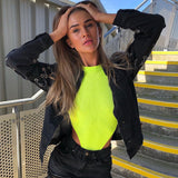 Sexy High Street Neon Bodysuit for Summer Parties
