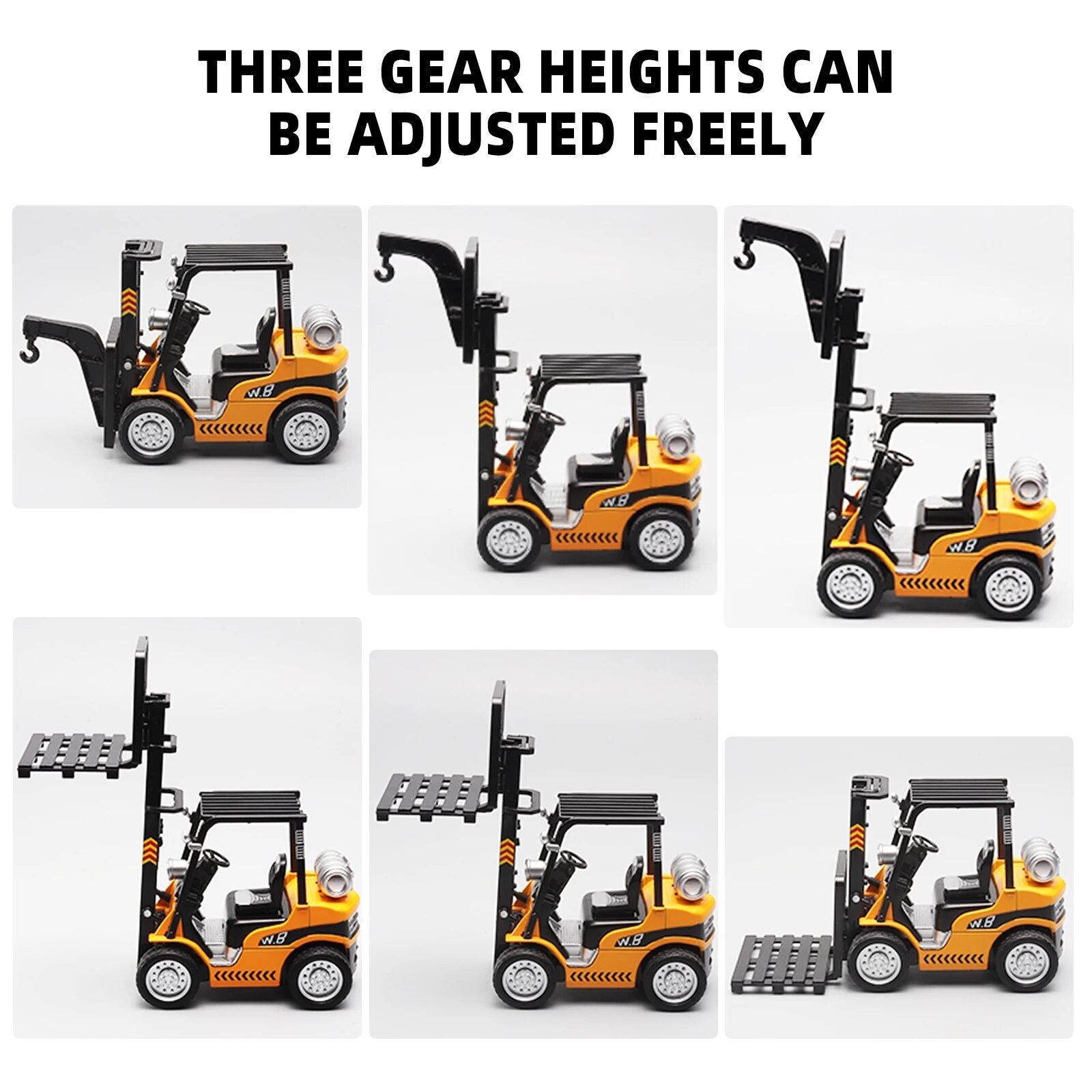 1:24 Scale Alloy Construction Forklift & Crane Toy Model