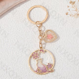 Cherry Blossom Cat Keychain - Handmade Friendship Gift