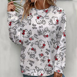 Hello Kitty Women's Hoodie - Fashionable Round Neck Sweatshirt