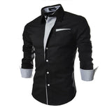 Men's Slim Fit Striped Shirt - Black & White