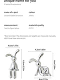 2PC Long-Eared Rabbit Ornaments for Home Decoration