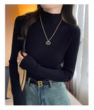 Solid Color Slim Turtleneck Sweater for Women