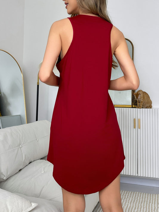 Women's Sleeveless Vest Nightdress with Love Print