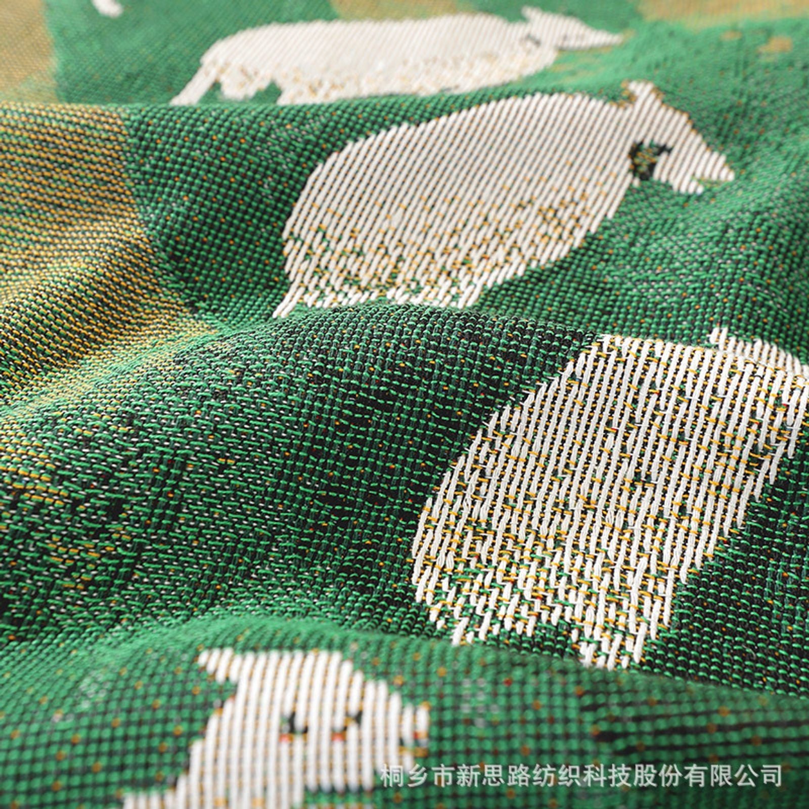 Vintage Jacquard Grassland Sheep Camping Picnic Blanket