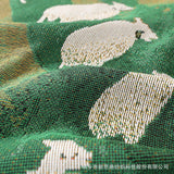 Vintage Jacquard Grassland Sheep Camping Picnic Blanket