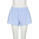 Striped Print Casual Shorts for Women