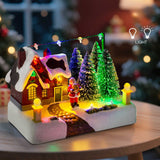 Christmas Village Scene Collectible with Lights and Trees