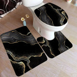Abstract Blue Marble Bath Mat Set
