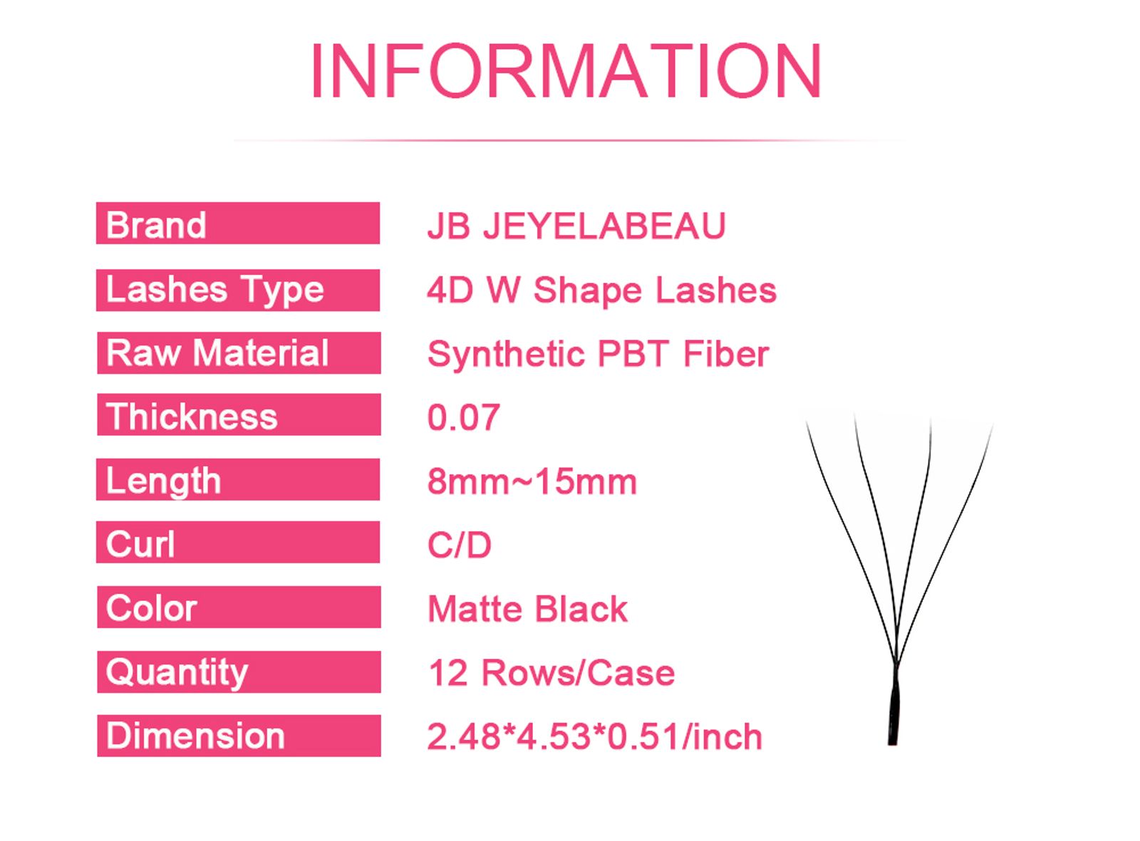 Goddess 4D W Shape Eyelash Extensions - Handmade Volume Lashes