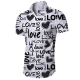 Men's Summer Letter Print Short-Sleeved Hawaiian Shirt