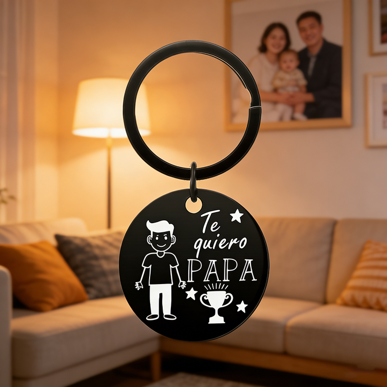 Te Quiero Papa Keychain - Stainless Steel Pendant Gift
