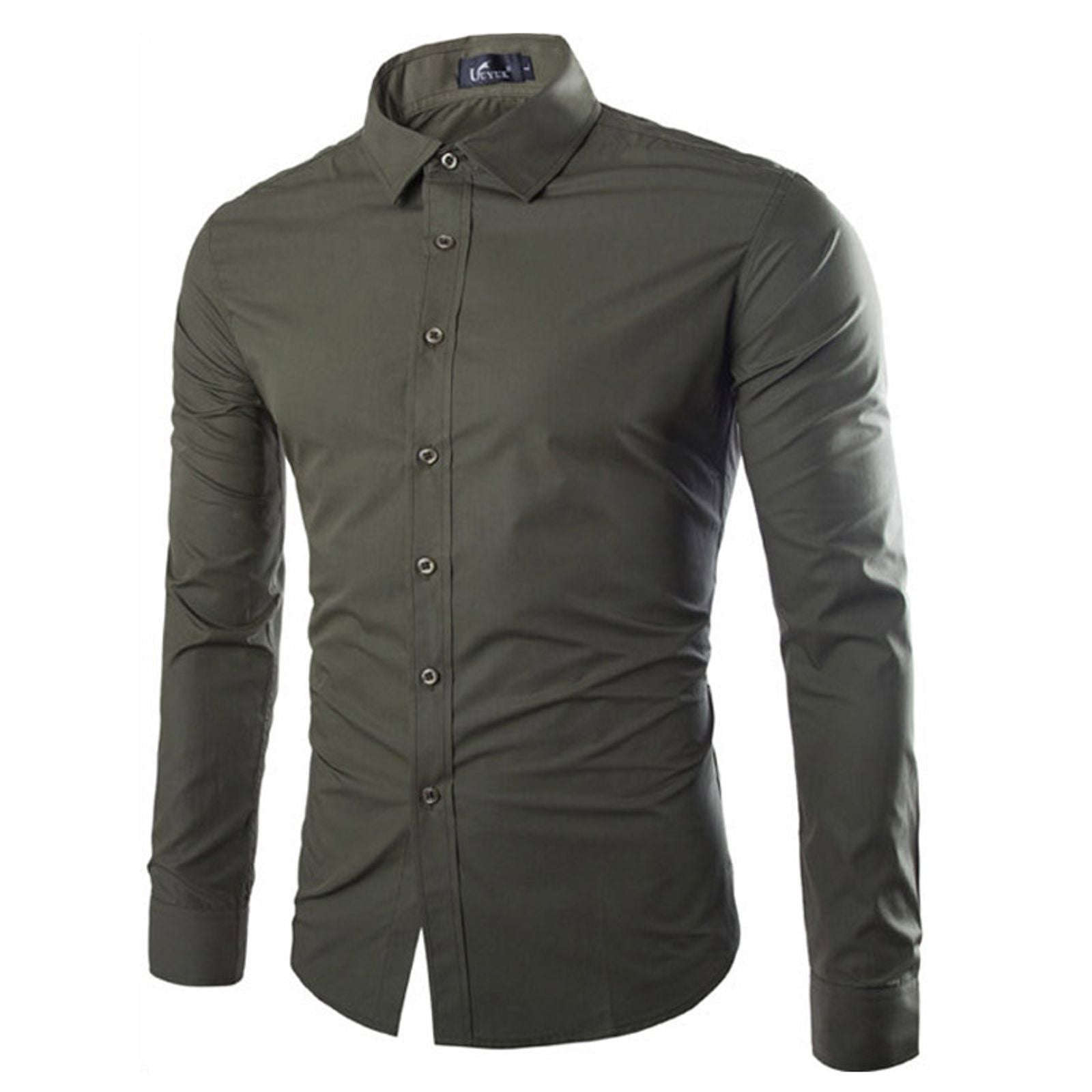 14 Colors Solid Color Men's Fashionable Long Sleeve Shirt