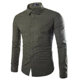 14 Colors Solid Color Men's Fashionable Long Sleeve Shirt