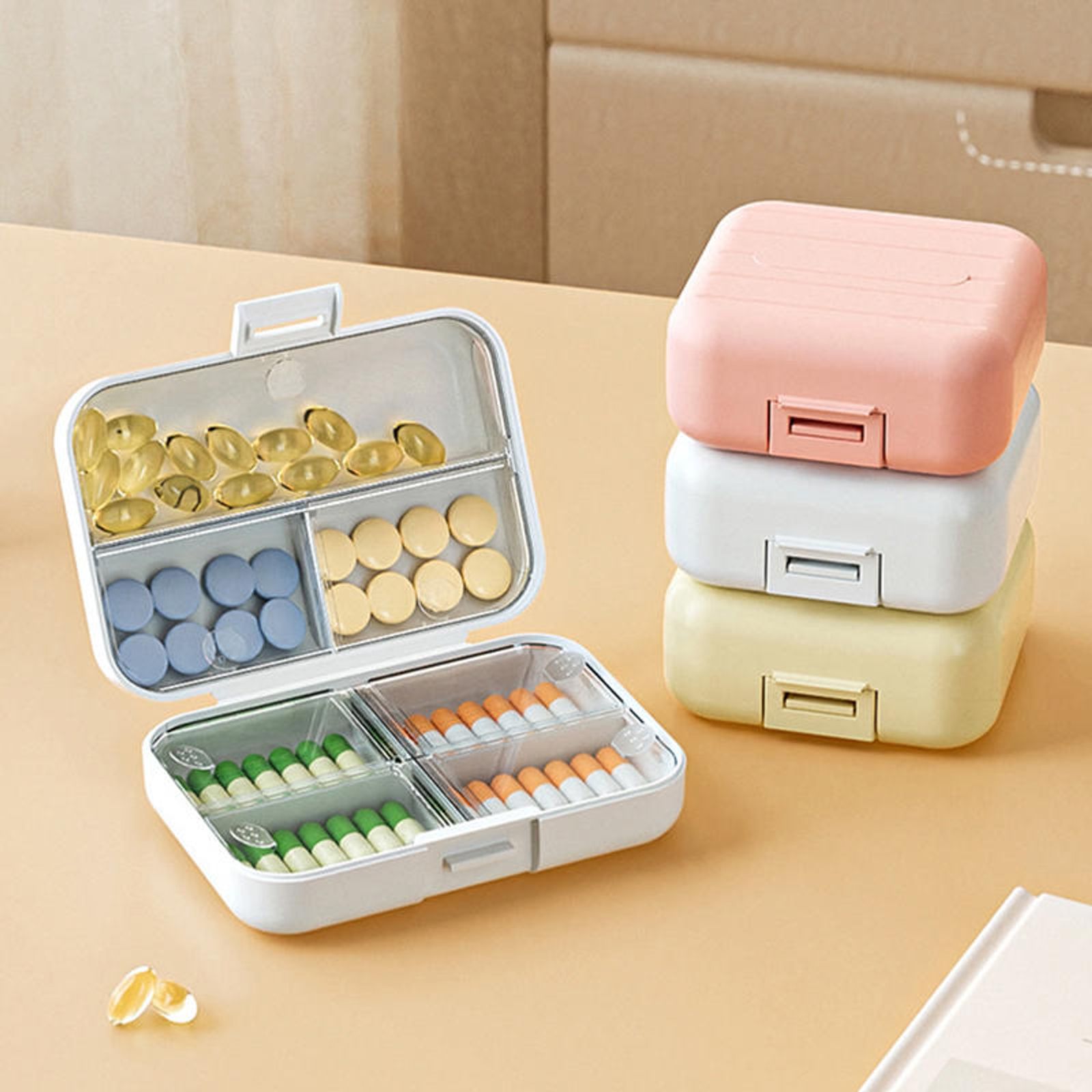 Portable Mini Pill Box - Weekly Organizer with Double Seal