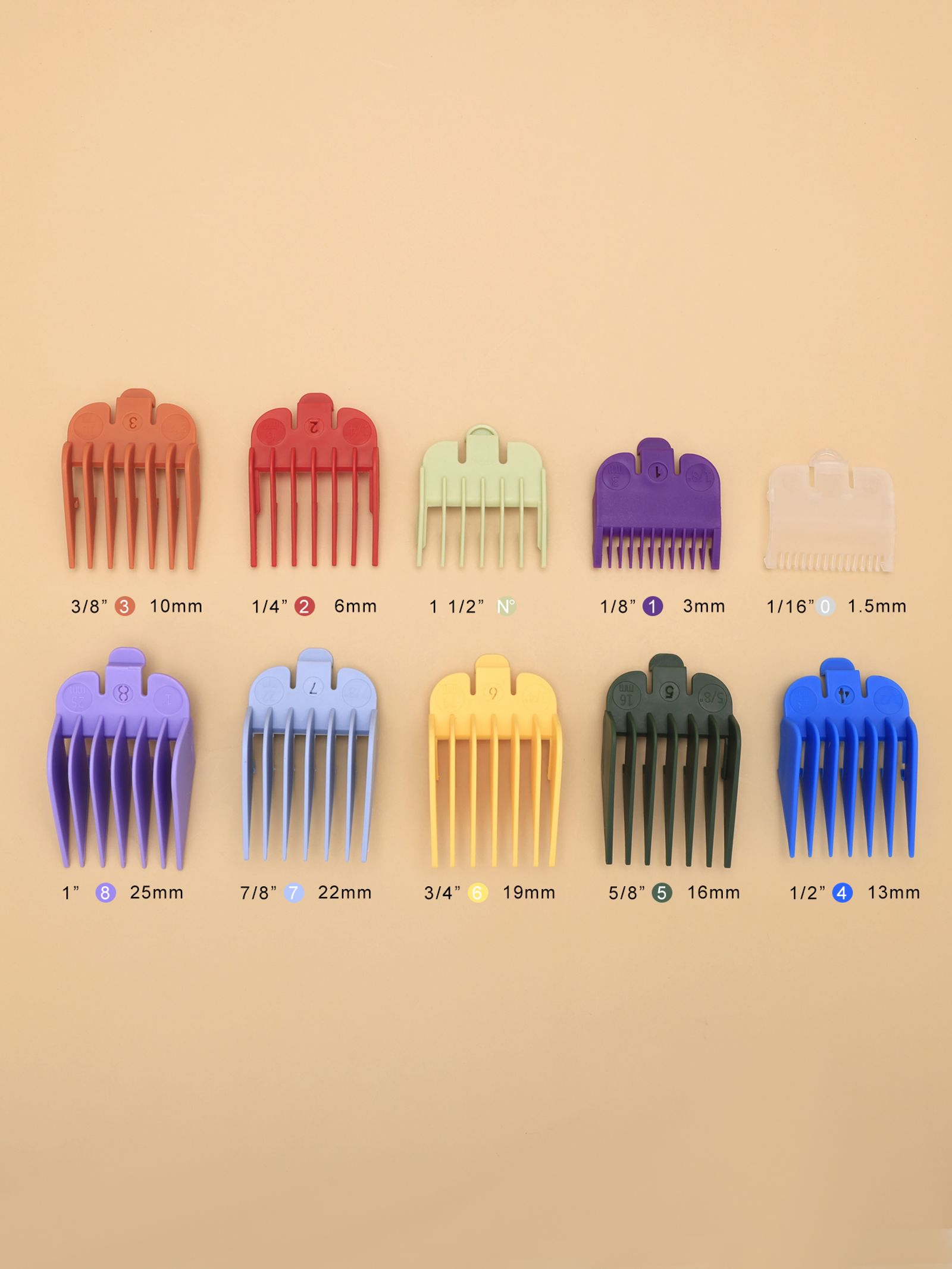 10PCS Hair Clipper Limit Comb Guide Attachment Set