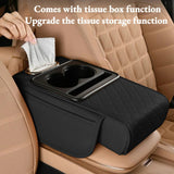 Auto Center Console Armrest Cushion with Cup Holders