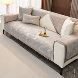Marble Lines Velvet Sofa Cover for L-Shape Couch