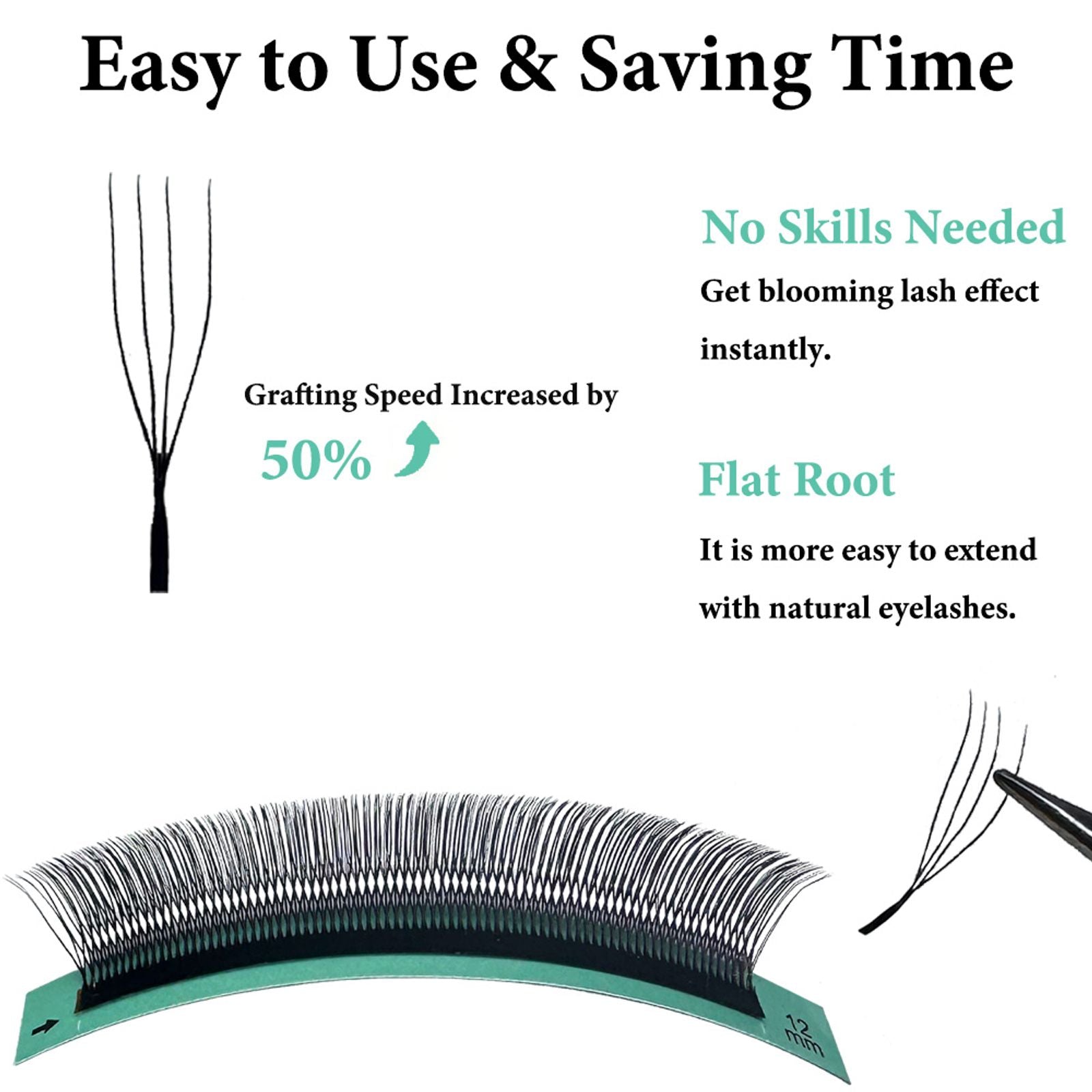 MIOFIA 3D 4D 5D Eyelash Extension Natural Soft Premade Fans