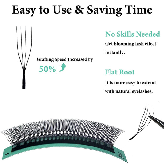 MIOFIA 3D 4D 5D Eyelash Extension Natural Soft Premade Fans