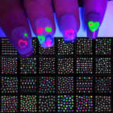 30 Sheets Glow in The Dark Nail Stickers - Glittery Self-Adhesive