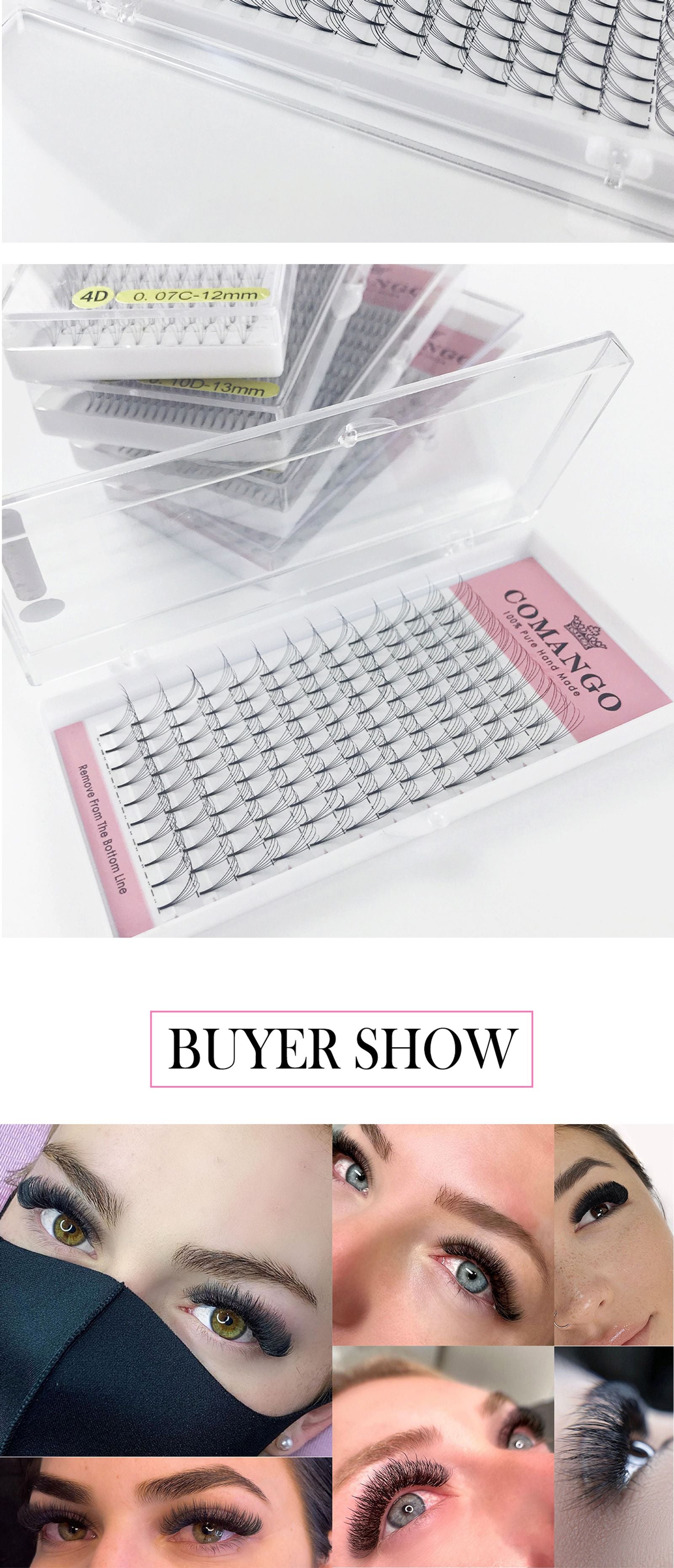 Premade Volume Fans Short Stem Russian Eyelash Extensions