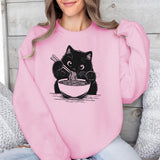 Kawaii Cat Eating Ramen Sweatshirt