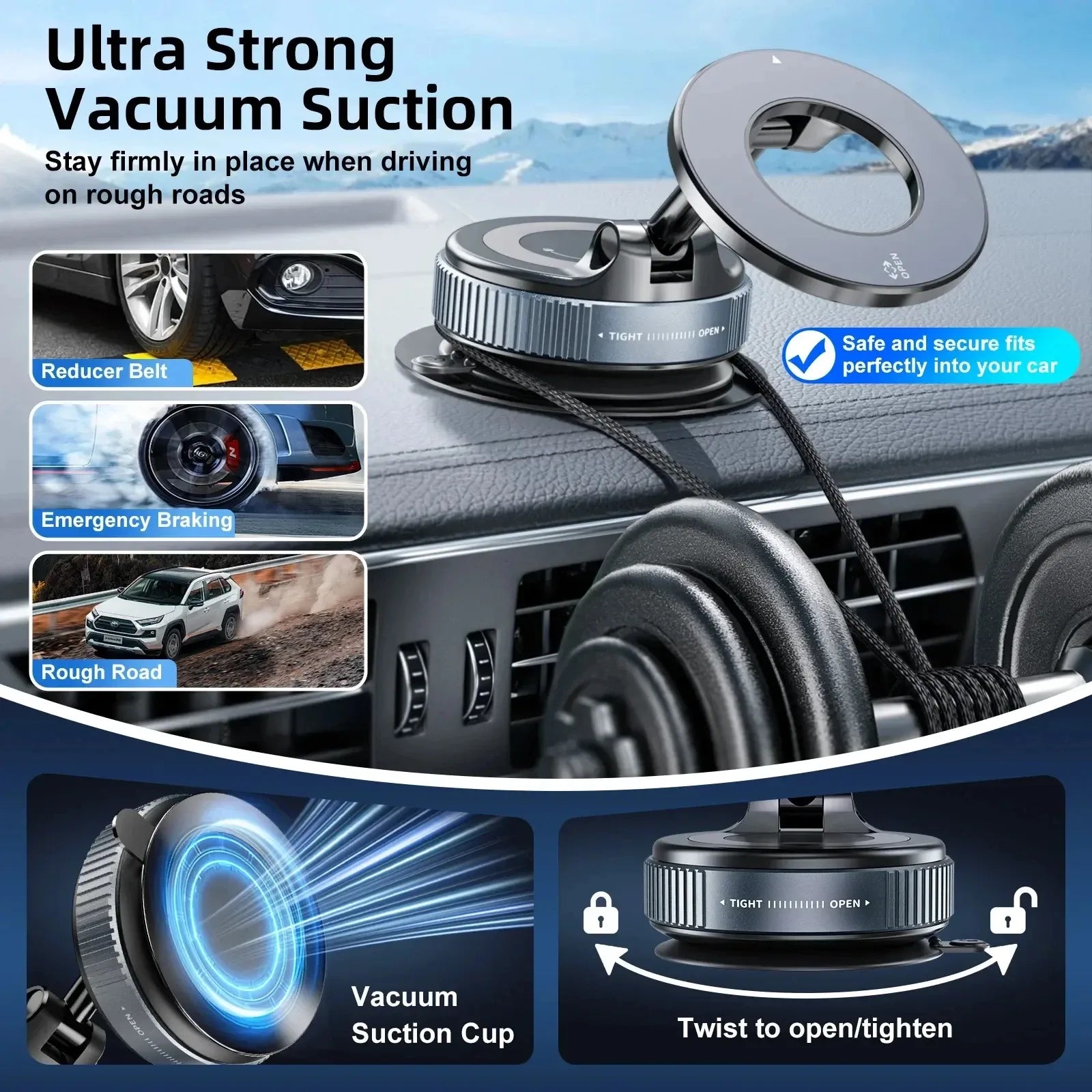 Foldable 360° Adjustable Magnetic Phone Holder Car Mount