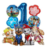 9pcs Cartoon Paw Patrol Foil Balloons for Kids' Birthday