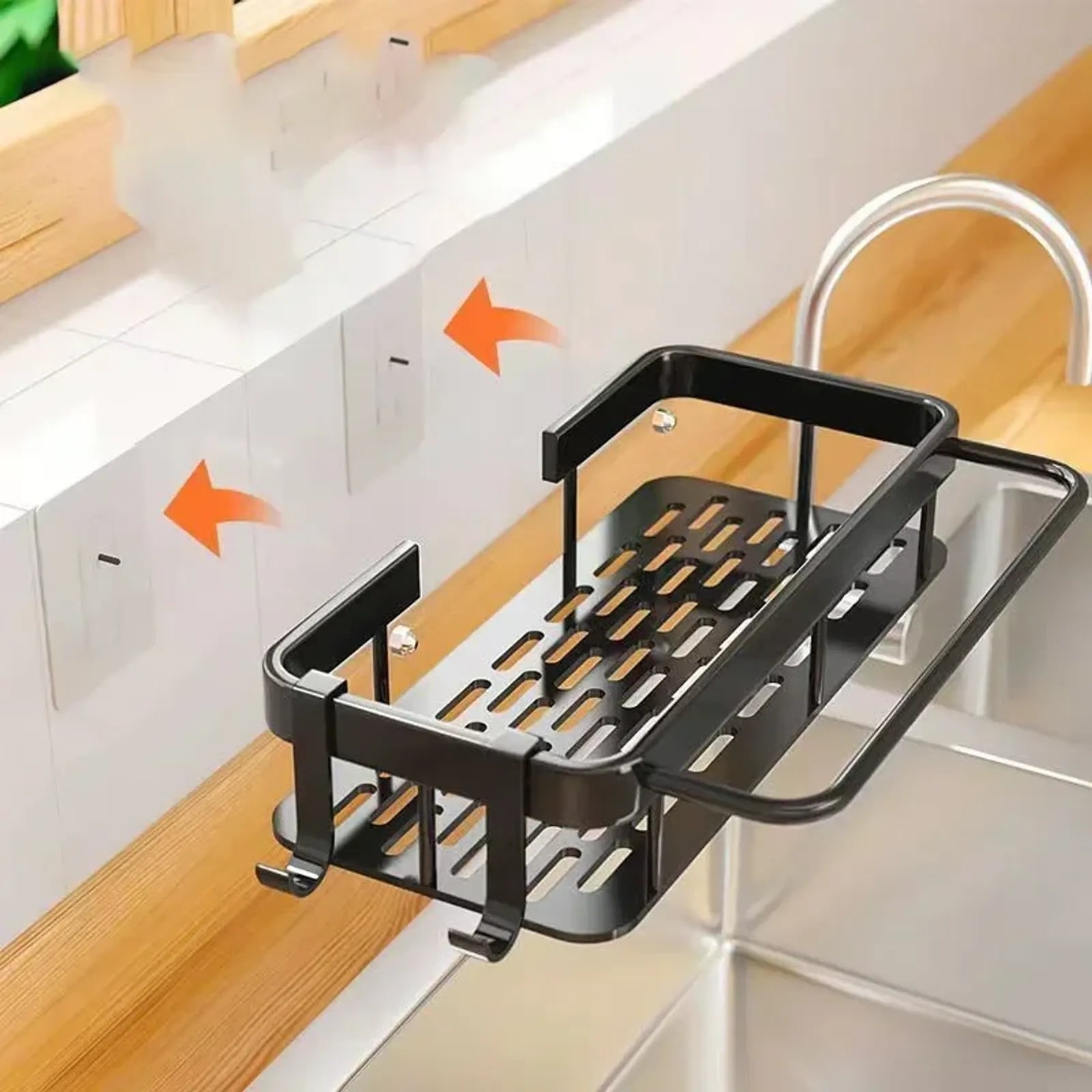 Aluminum Alloy Bathroom Shelf Organizer - No Drill