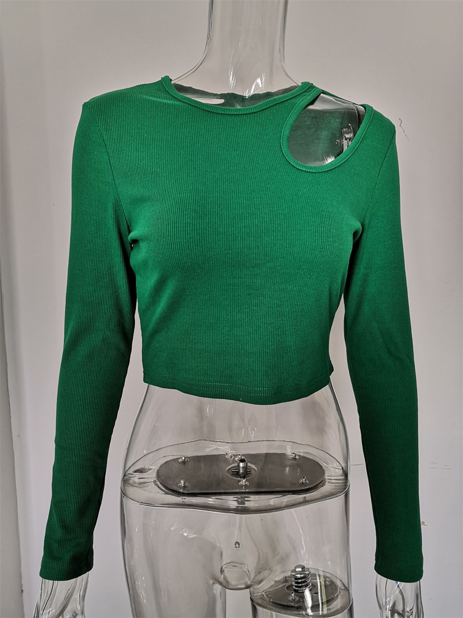 Women's Autumn Winter Ribbed Knitted Crop Top