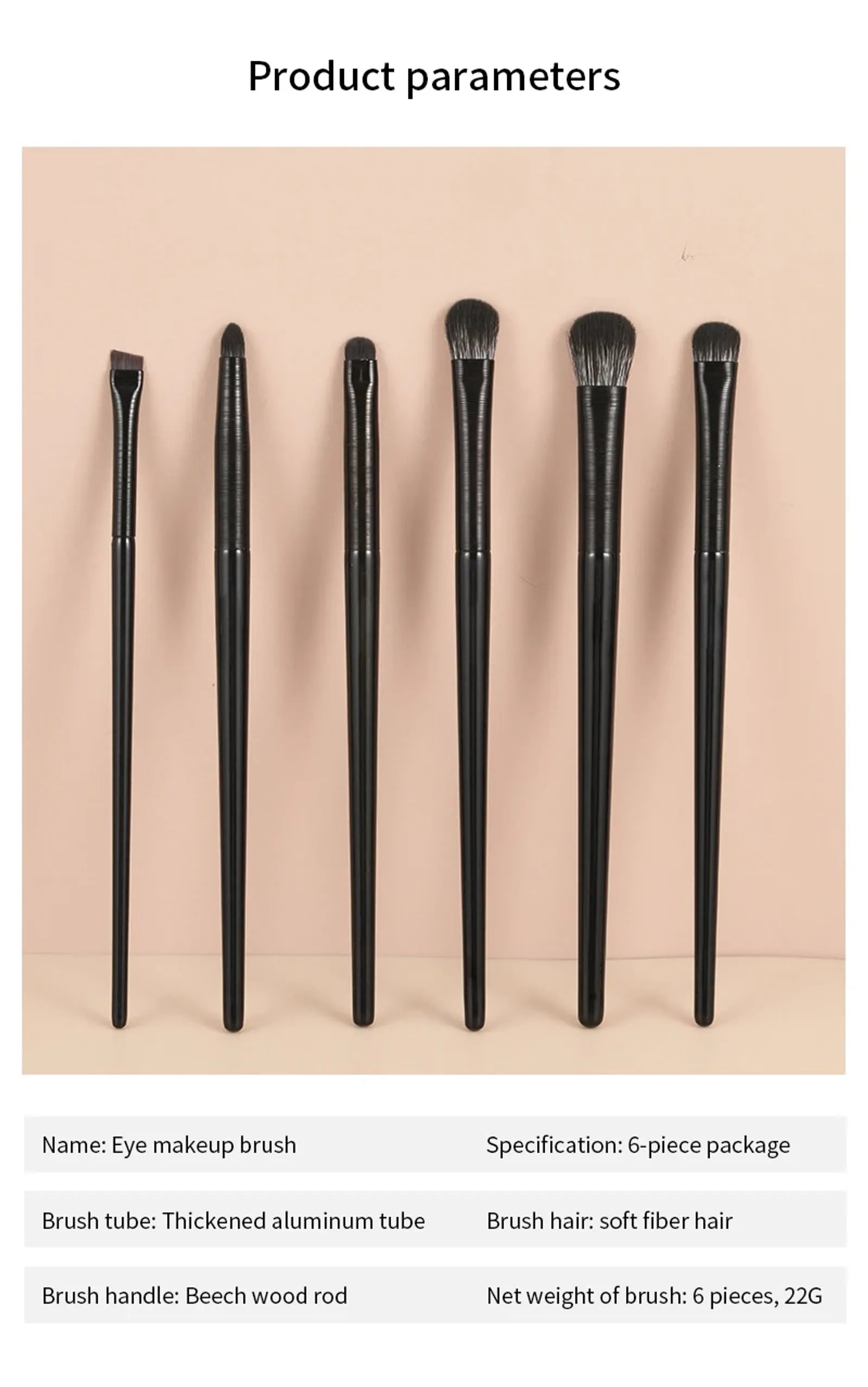 6PCS Professional Eyes Makeup Brushes Set