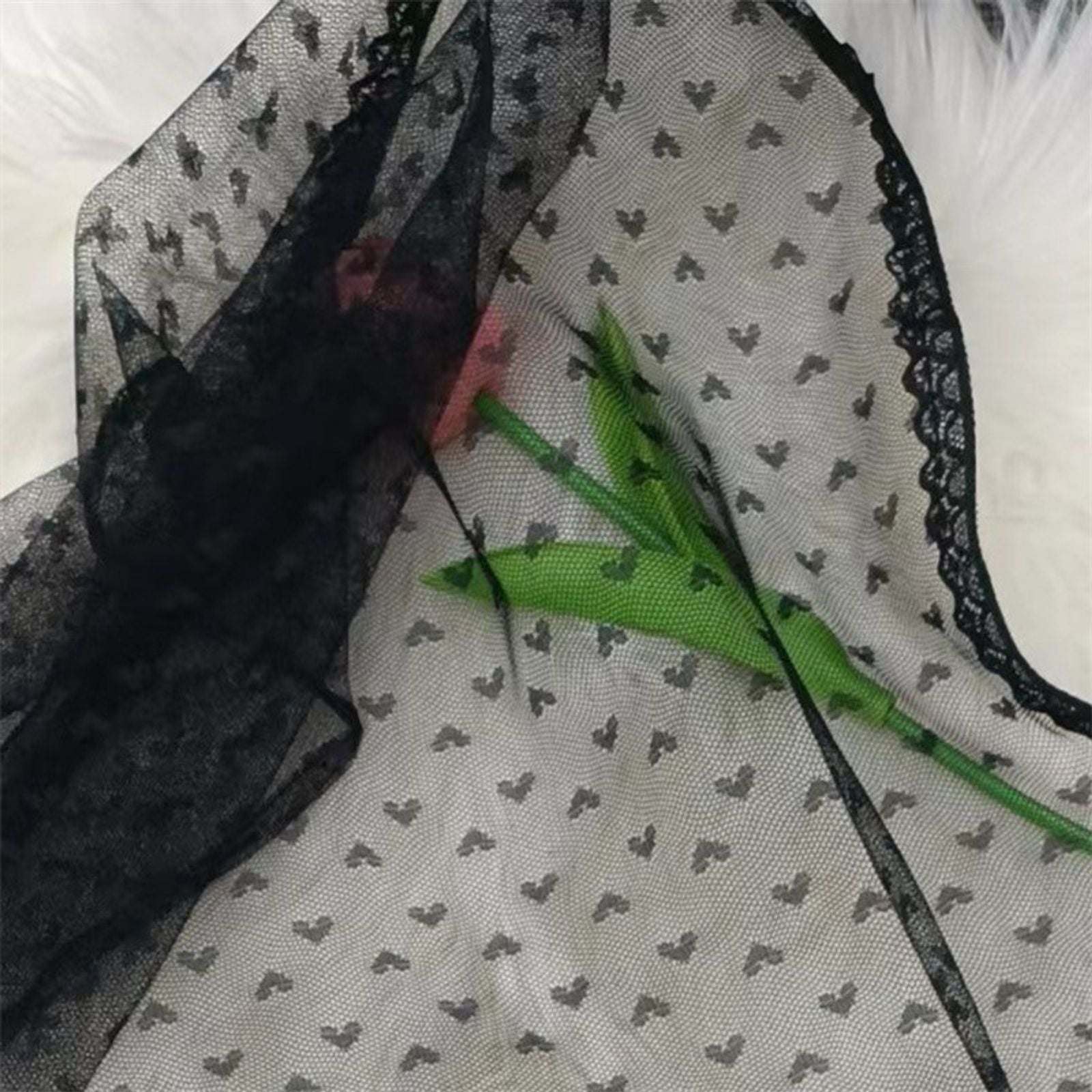 Layered Gauze Skirt with Lace for Y2K Streetwear