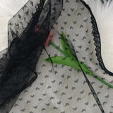 Layered Gauze Skirt with Lace for Y2K Streetwear