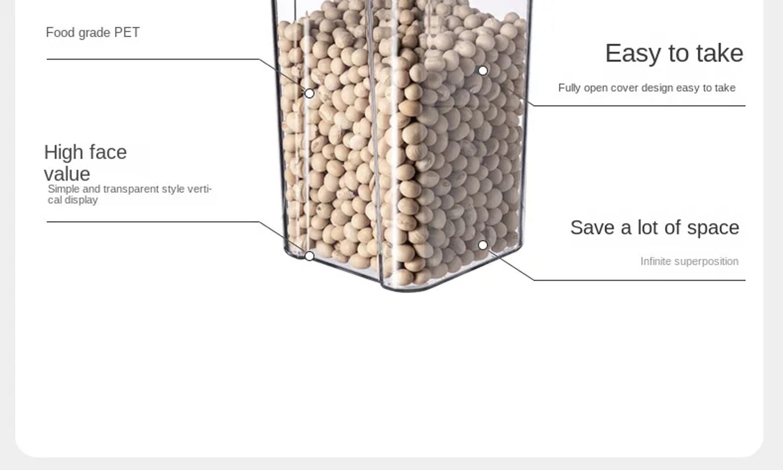 Large Plastic Sealed Jars for Grain and Seasoning Storage