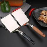 Stainless Steel Square Head Cooking Spatula with Wood Handle