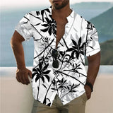 2023 Summer Men's Hawaiian Shirt in Floral Print