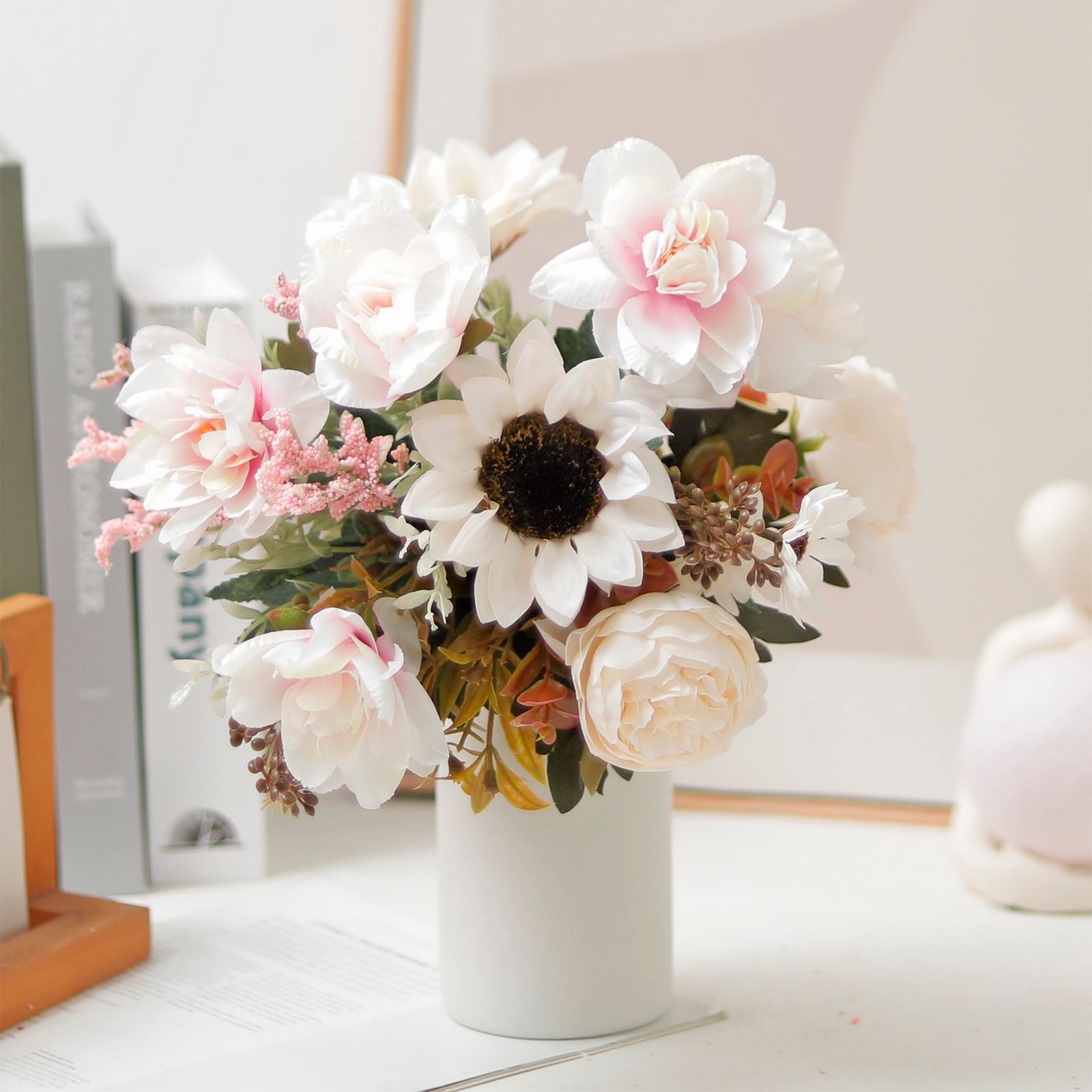 Artificial Peony Orchid Silk Bouquet for Weddings & Decor