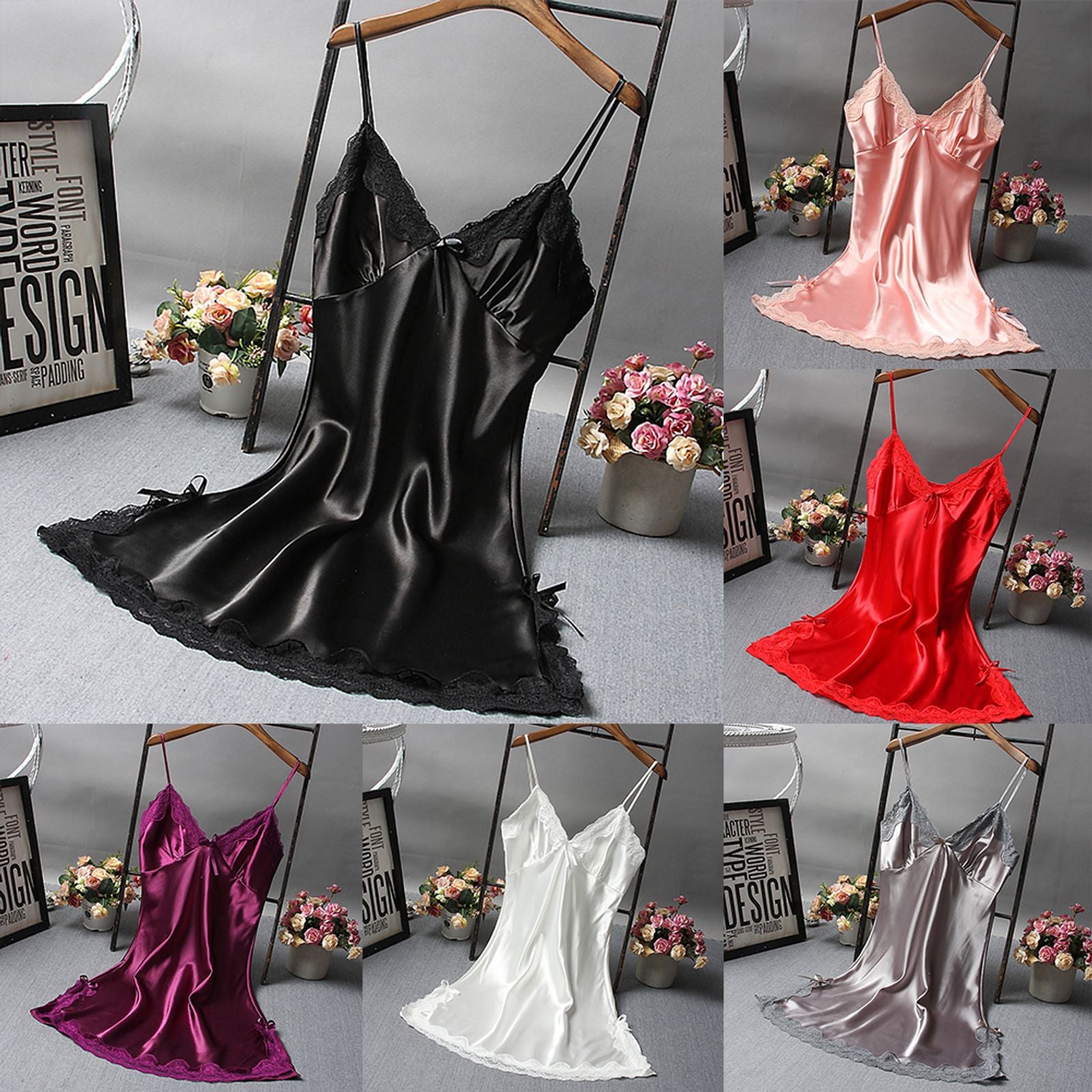 Sexy Lace Patchwork Nightgown for Women