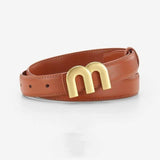 Women's Fashion Belt with High-Quality Gold Buckle