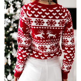 2025 Winter Women's Christmas Sweater with Snowflake Print